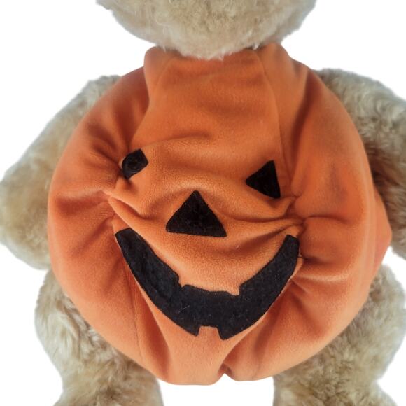 Halloween Pumpkin Bear Plush Stuffed Animal Brown Tan 16" Pottery Barn RARE - Picture 9 of 13